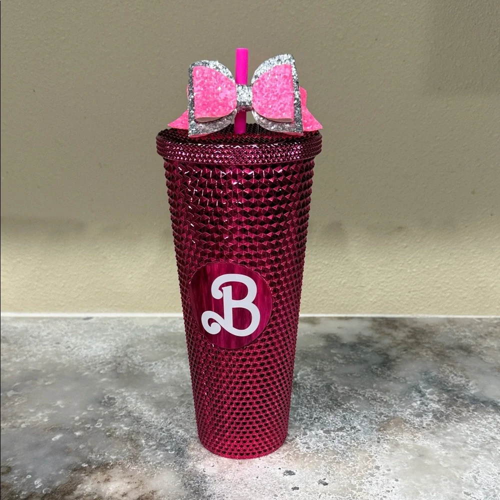 Barbie Pink Glitter Tumbler with Bow - Picture 1 of 3